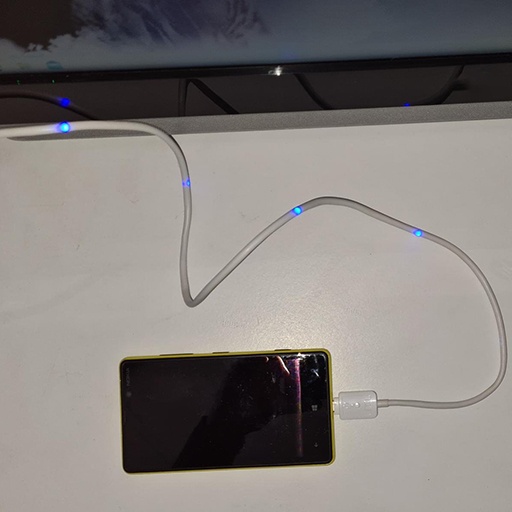 Micro USB charging cable with LED lights preview