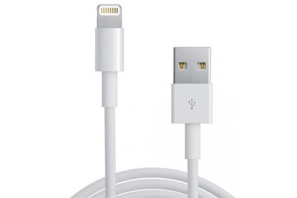 Lightning USB Apple charging cable in white